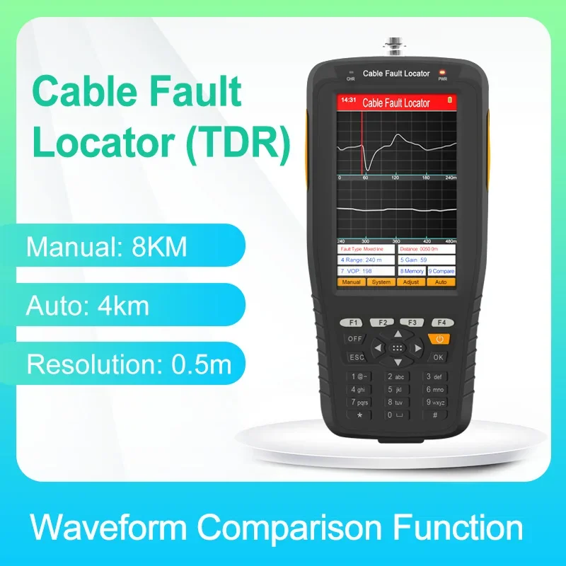 Zj Cable fault tester broken line length mixed line short-circuit rangefinder Handheld Cable fault detector