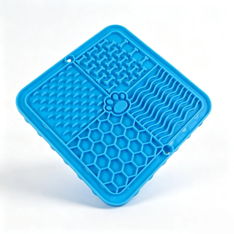 Leckmatte aus lebensmittelechtem Silikon für Haustiere, Slow-Feeder-Pad mit starkem Saugnapf, Anti-Schluck-Futterschale für Hunde, Katzen und Leckerlis – Detail 14