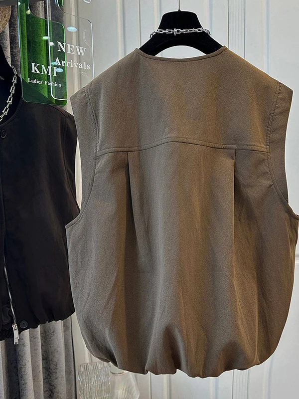 Gilet Elegante da Donna di Alta Gamma, Capospalla alla Moda per Primavera, Autunno e Inverno, Nuova Collezione, Stile Elegante da Ufficio con Cerniera...