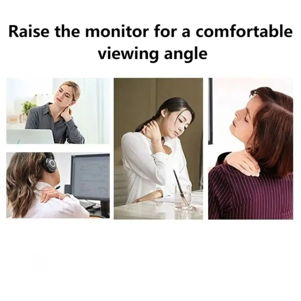 With Drawer Monitor Stand Riser Sturdy Structure Stable Support Desktop Computer Shelf Storage Functions Simple Design