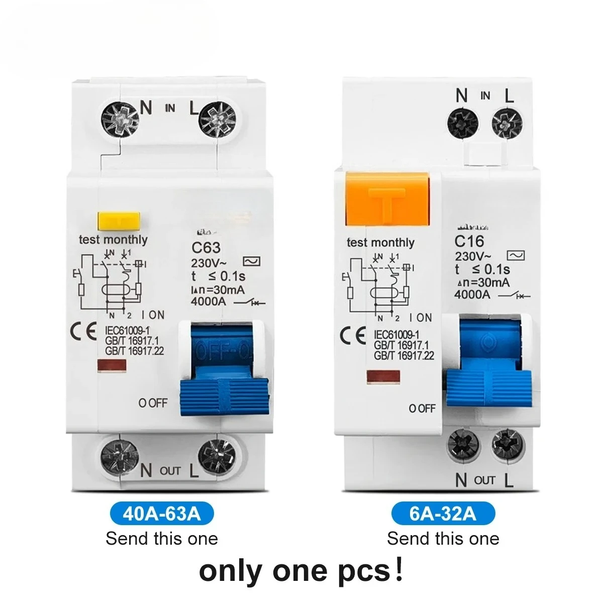 230V 1P+N Residual …