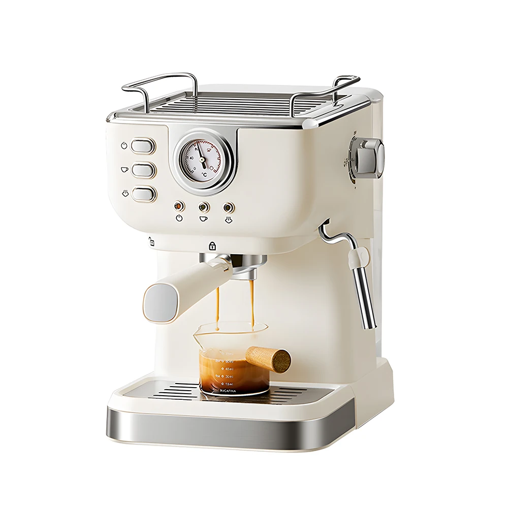 Kaffeemaschine 20 Bar Espressomaschine aus Edelstahl mit Milchaufschäumer Dampfstab 2 in 1 1050 W Halbautomatischer Cappuccino Latte M – Detail 5