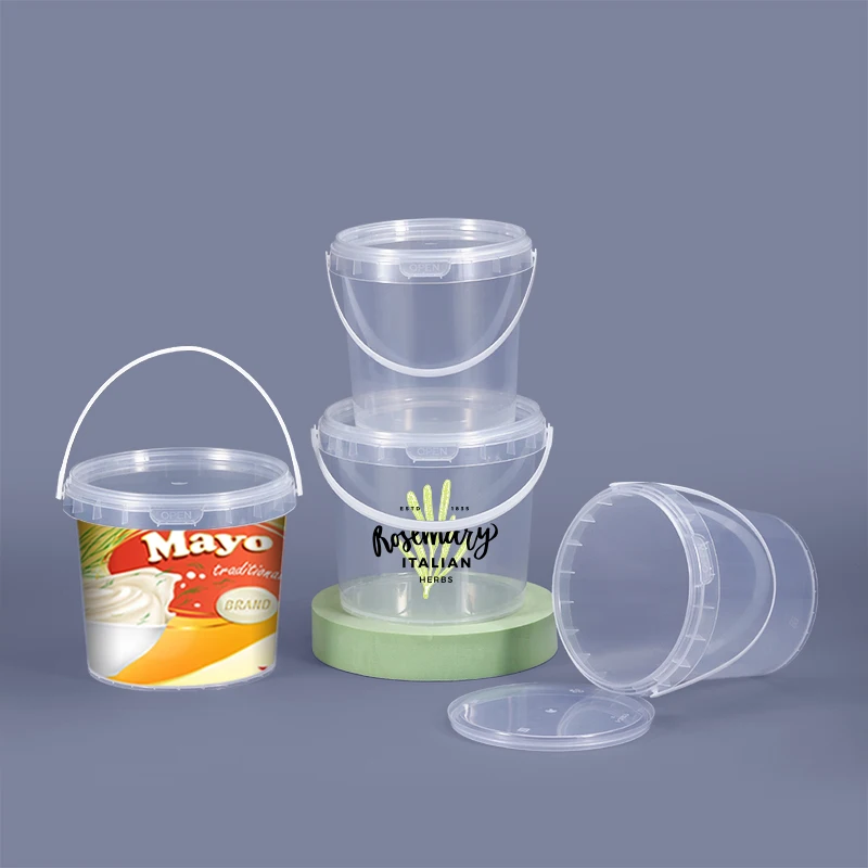 

Empty 750ml Plastic Box with Lid Clear Storage Container for Food Grain Honey Yogurt Reusable Food Container 10PCS