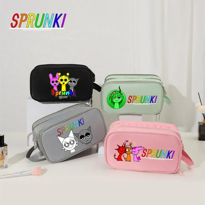 

Sprunki Multi-layer Pencil Cases Incredibox Large Capacity Pen Box Storage Bag Holder Pouch Stationery Supplies Back School Gift
