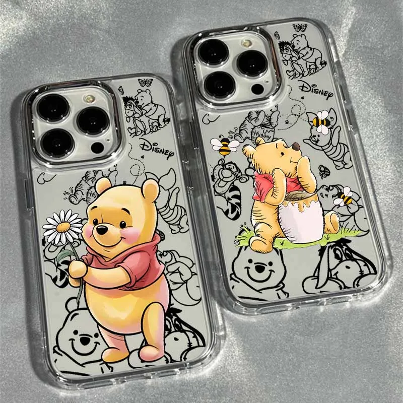 Winnie the Pooh-funda de teléfono bonita para Apple iPhone 17 AIR 16E 15 14 13 12 11 Pro Max Plus, Funda suave transparente de silicona