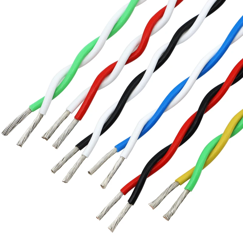 3/10M AFS200 FEP-Isolierter Twisted-Pair-Kabeldraht 26/24/22/20/18/15/13AWG Verzinntes Kupfer Hochtemperaturbeständiger Elektrokabeldraht – Detail 5
