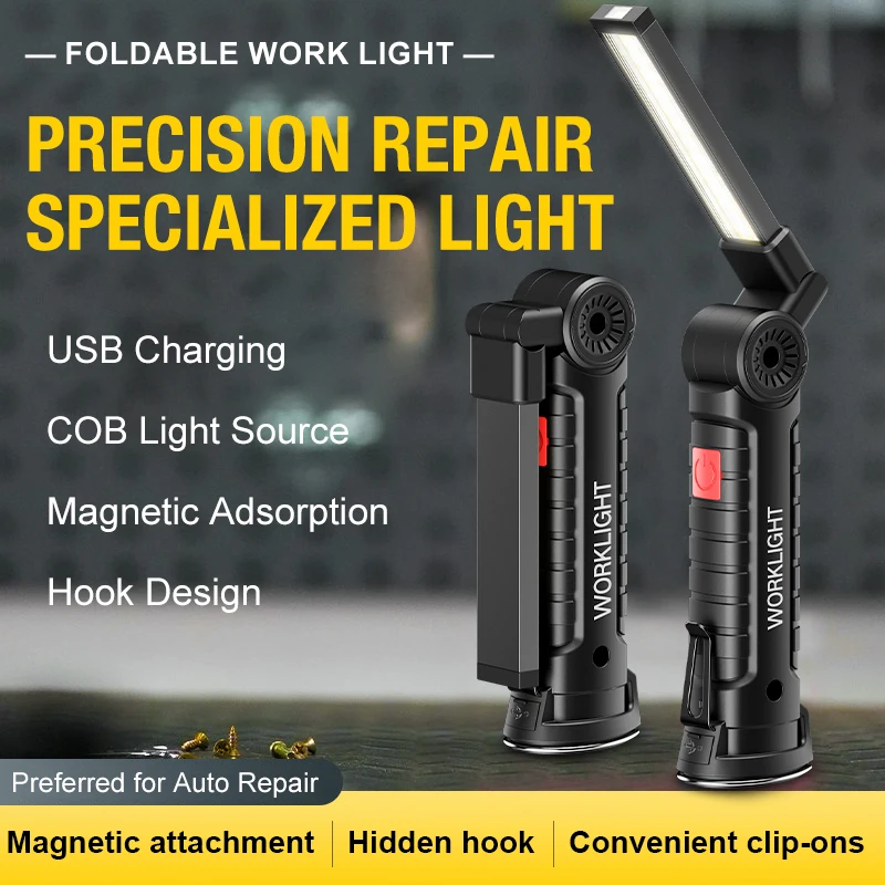 LED Work Light Folding Charging Cobb Multifunctional Magnet Tent Light Outdoor Flashlight Car Maintenance Light Repair