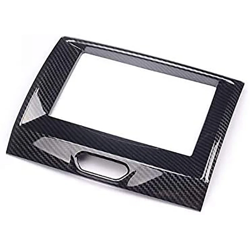 2X For Ford Ranger Everest Endeavor 2015+ Carbon Fiber Inner Center Navigation Cover Trim Frame Decorator Accessories