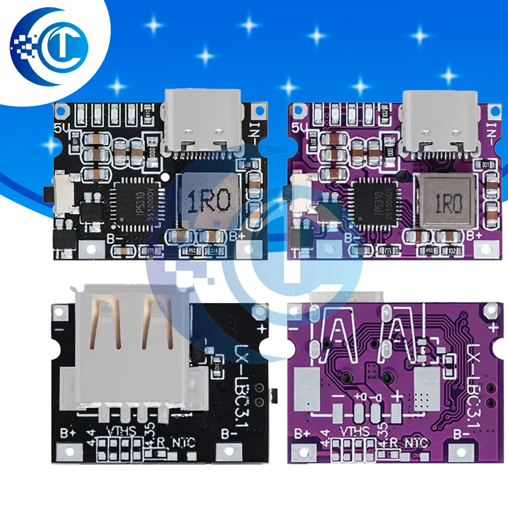 IP5310 Typ-C USB-a 5V 3,1A Boost Converter Step-Up Power Modul Power Bank Zubehör mit Schalter LED Anzeige