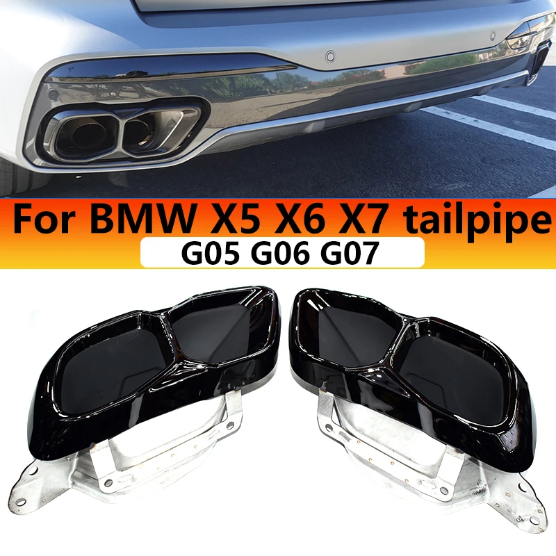 

For 2019 to 2024 BMW X5 X6 X7 G05 G06 G07 M Sports Exhaust Upgrade M60 Black Stainless Steel Muffler Tip