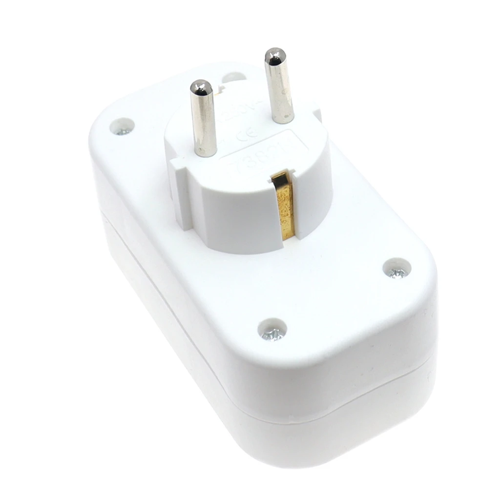 16A 2 Socket Multiple Plug Power Strip Socket Distribution Adapter German Standard Power Supply Plug Adapter