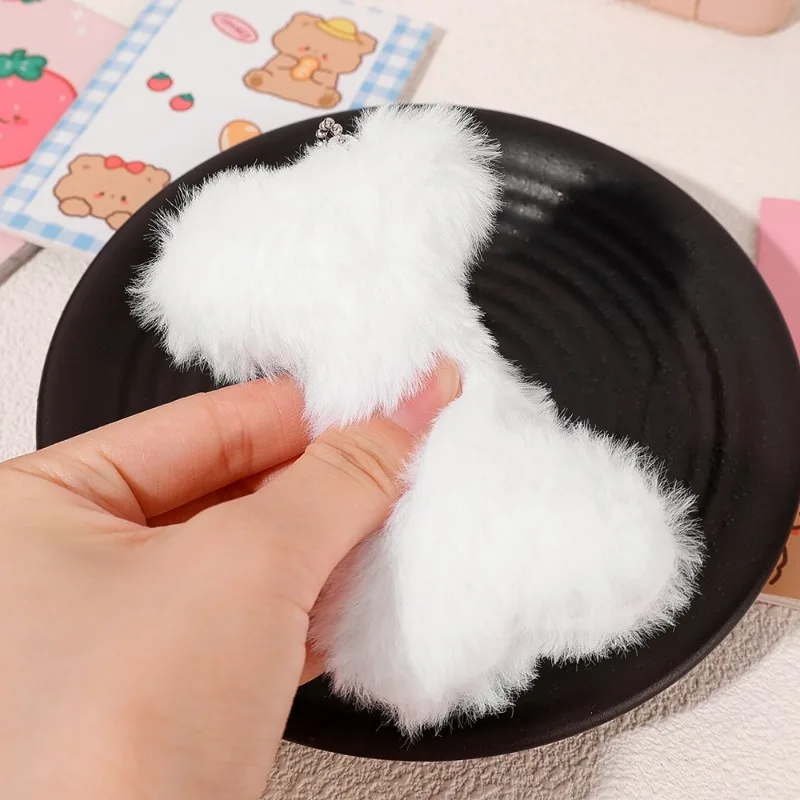 New Cute Dog Bone Pendant Key Ring Plush Keychain Soft Stuffed Keyrings for Boy Girl for Bag Decorations Student Accessories view 3