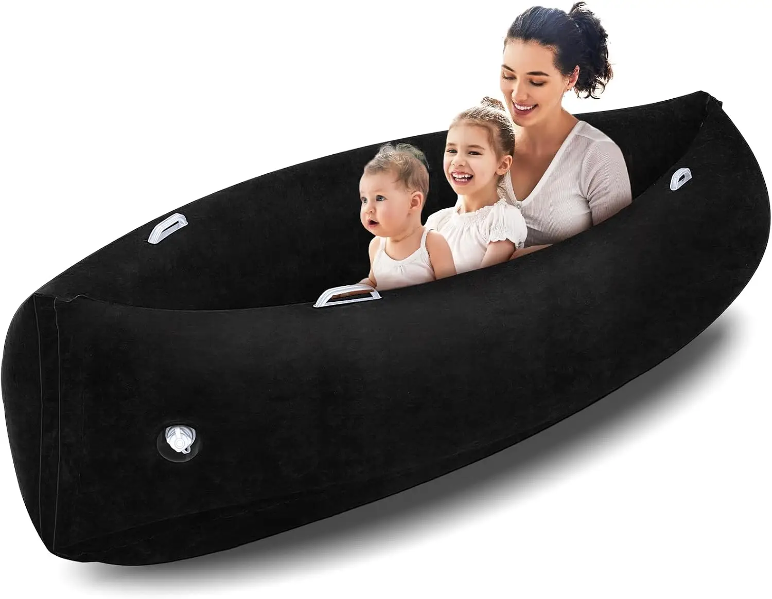 Large Inflatable Peapod Sensory Chair 80/60 Inch Black Kids Autism Reading Classroom Toy