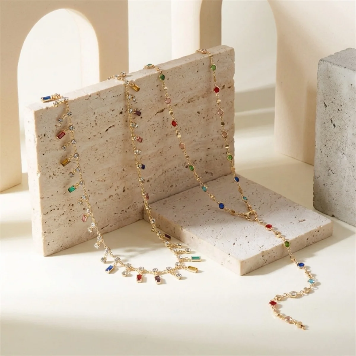 Leichter Luxus Funkelnde Bunte Strass-Quasten-Halskette für Frauen Eleganter Exquisiter Kristall Y-förmiger Choker Brautjungfern-Schmuck – Detail 27