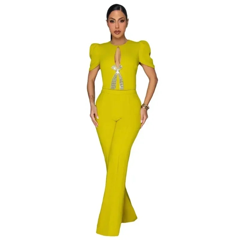 

Дашики, африканская одежда для женщин, летний элегантный африканский комбинезон из полиэстера с короткими рукавами и круглым вырезом, вечерние длинные комбинезоны, наряды 2025