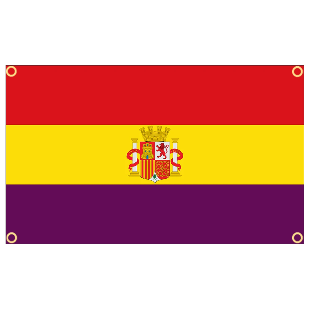 3x5 Ft Second Spanish Republic Flag Vivid Color and Fade proof Spanish Historical Flags Polyester with Brass Grommets