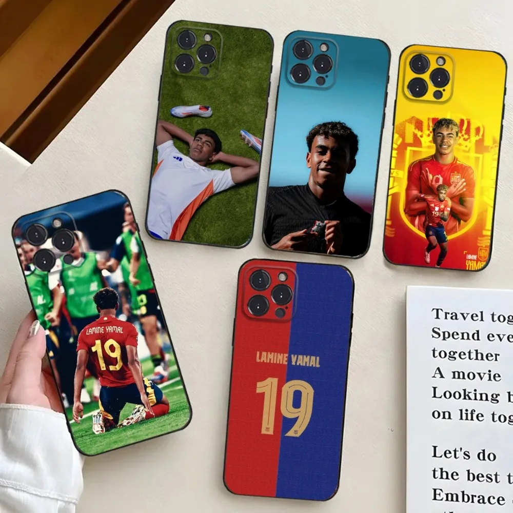 Football Star Phone Case For iPhone 16,15,14,13,12,11,Pro,X,XS,Max,XR,Plus,Mini L-Lamine Y-Yamal Black Silicone Soft case