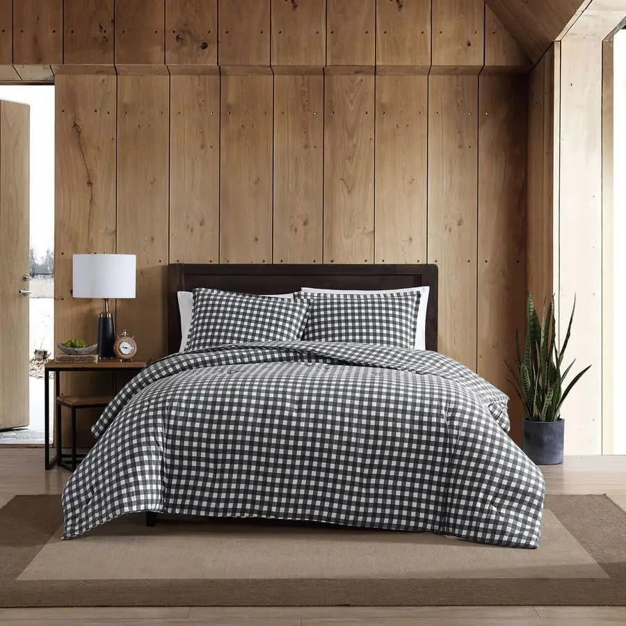 

Queen Duvet Cover Set, Reversible Flannel Bedding with Matching Shams, Luxurious Bedding Set for Colder Months Preston Grey, Que