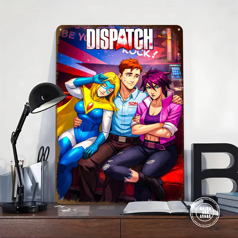 Dispatch Comic Cover With Three Tin Poster Customized Wall Art Retro Vintage Metal Signs for Fans Room Decoration Garage House