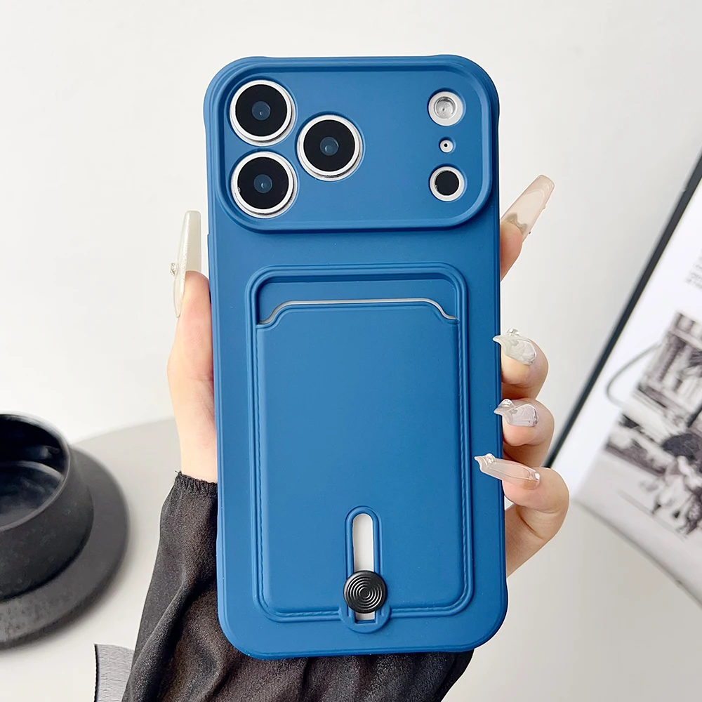 Fijne gaten schuifbare kaarthouder siliconen telefoonhoesje voor iPhone 17 16 15 14 13 12 11 Pro Max Air Plus Mini Stootbestendige zachte hoes