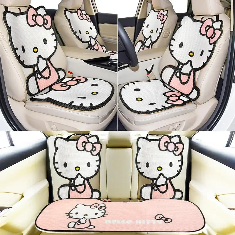 Sanrio Hello Kitty Car Cover Cushion Protector Summer Anime Pad Accessories Cute Cartoon Protect Cushion Breathable Pad