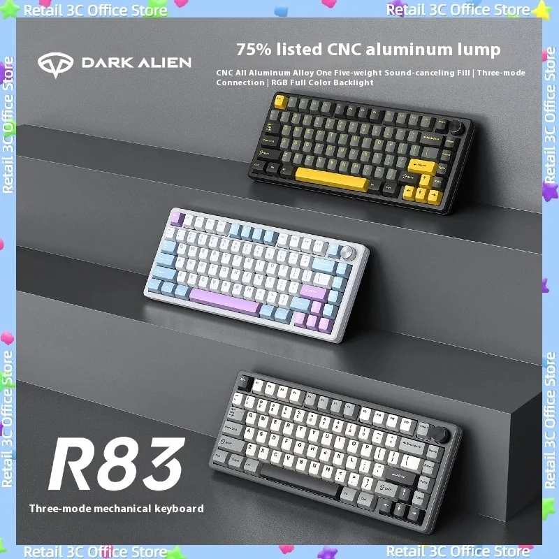 

DARK ALIEN R83 Aluminum Tutuo mechanical keyboard CNC wireless Bluetooth tri-mode 81-key custom GASKEGT gaming computer office