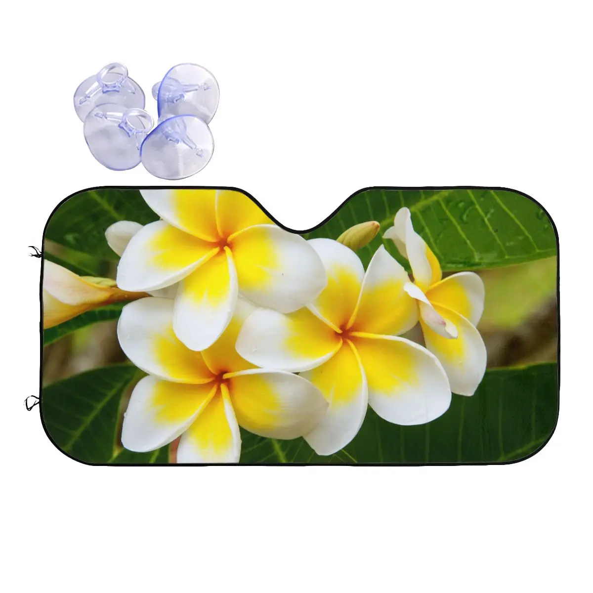 Plumeria Flower Cute Windshield Sunshade 70x130cm Frangipani Aluminium Foil Car Sunshade Accessories Covers