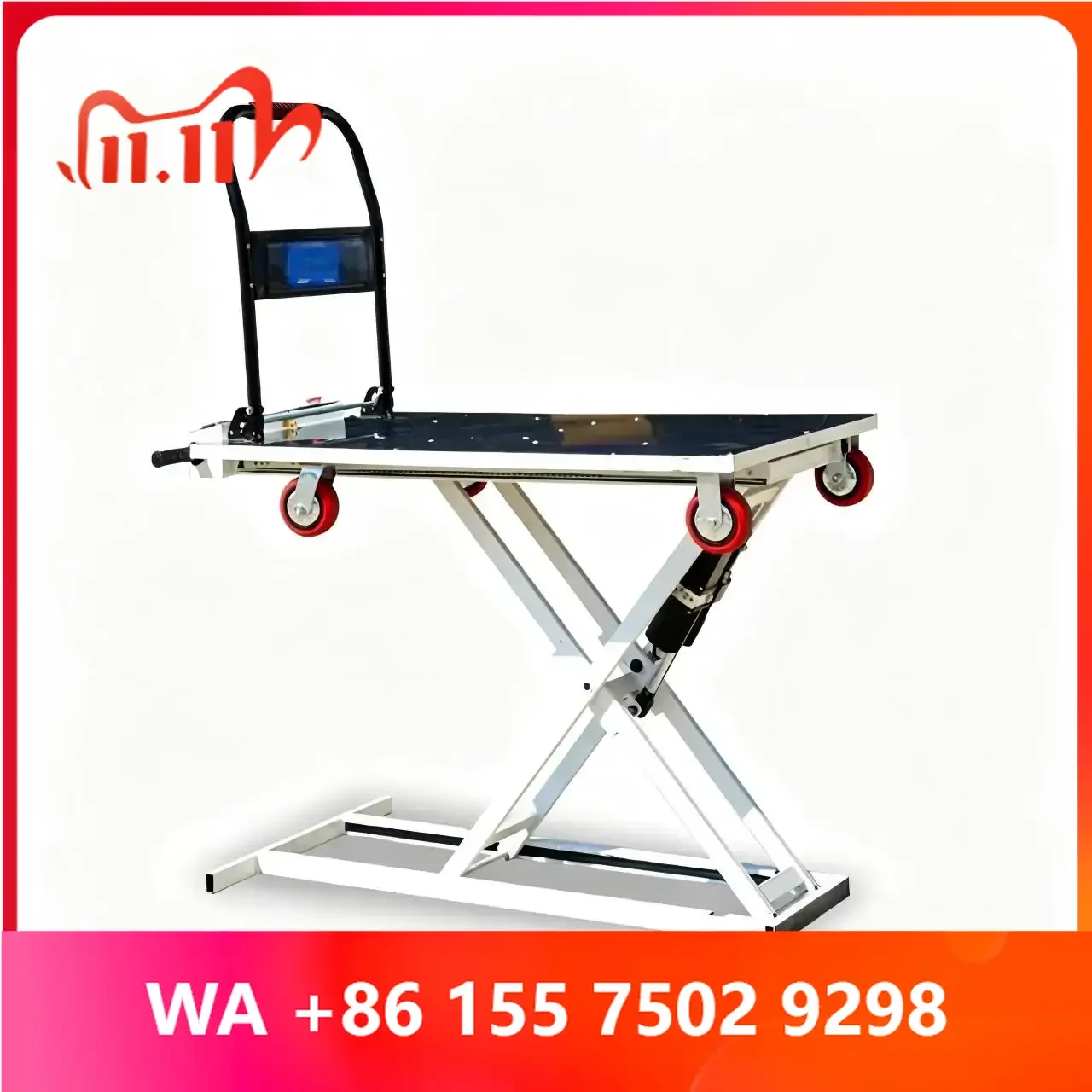 Mobile hydraulic scissor lift trolley, lift truck, for truck loading and unloading