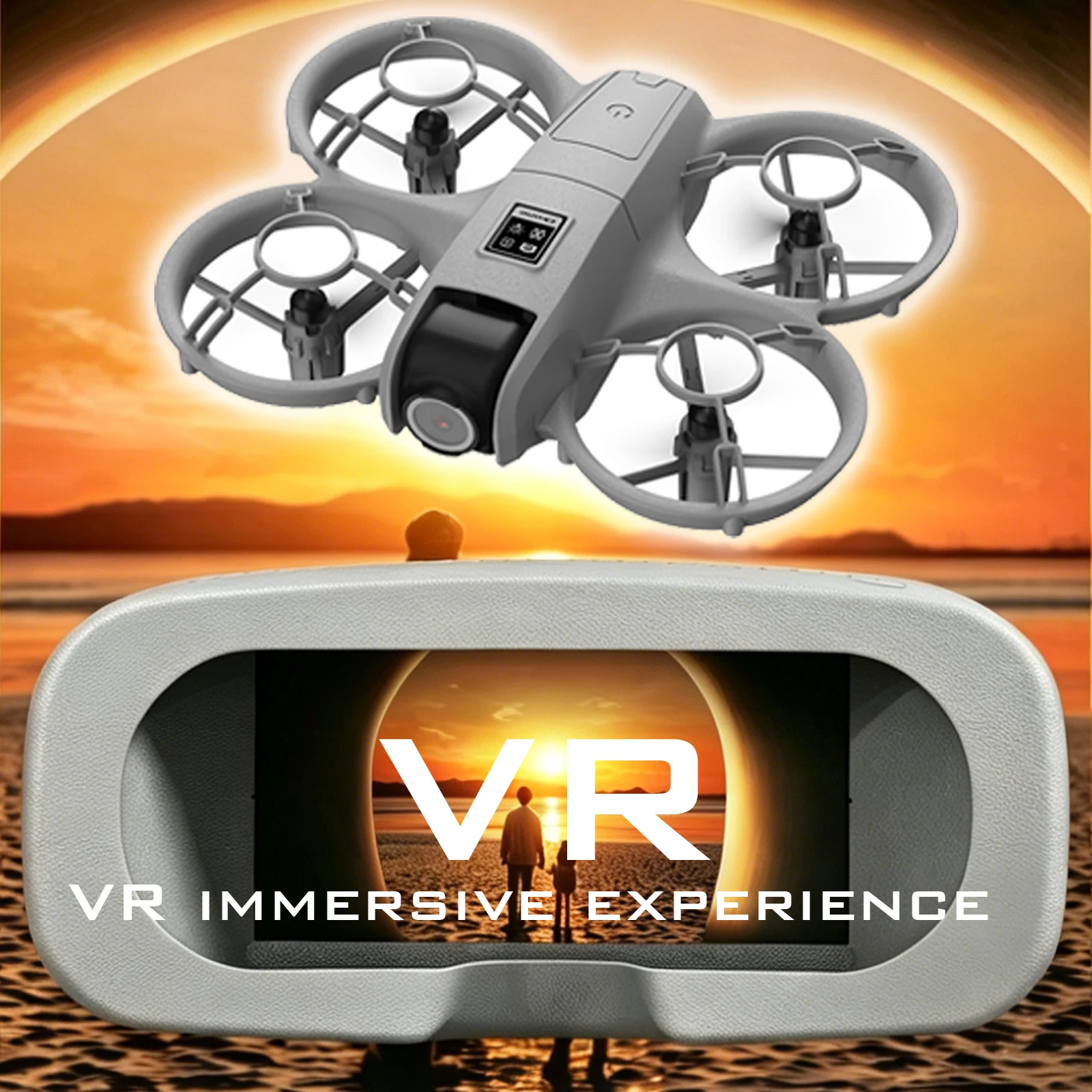 Mini Drone That Is Easy for Beginners/Effectively Protecting the Propeller/VR Suite Combination/Real-Time Control/Multiple Remote Control Methods/360° Roll Aeria/Photography/Optical Flow Hovers view 8