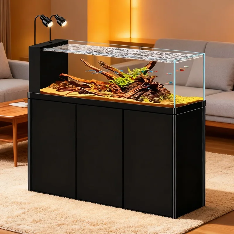 Aluminum alloy bottom fish tank ecological aquarium living room small landscape tank