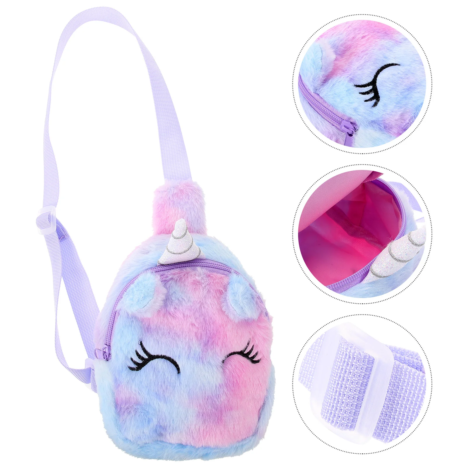 Unicorn Chest Bag Purses Little Girl Messenger Crossbody for Shoulder Plush Girls Cute Child