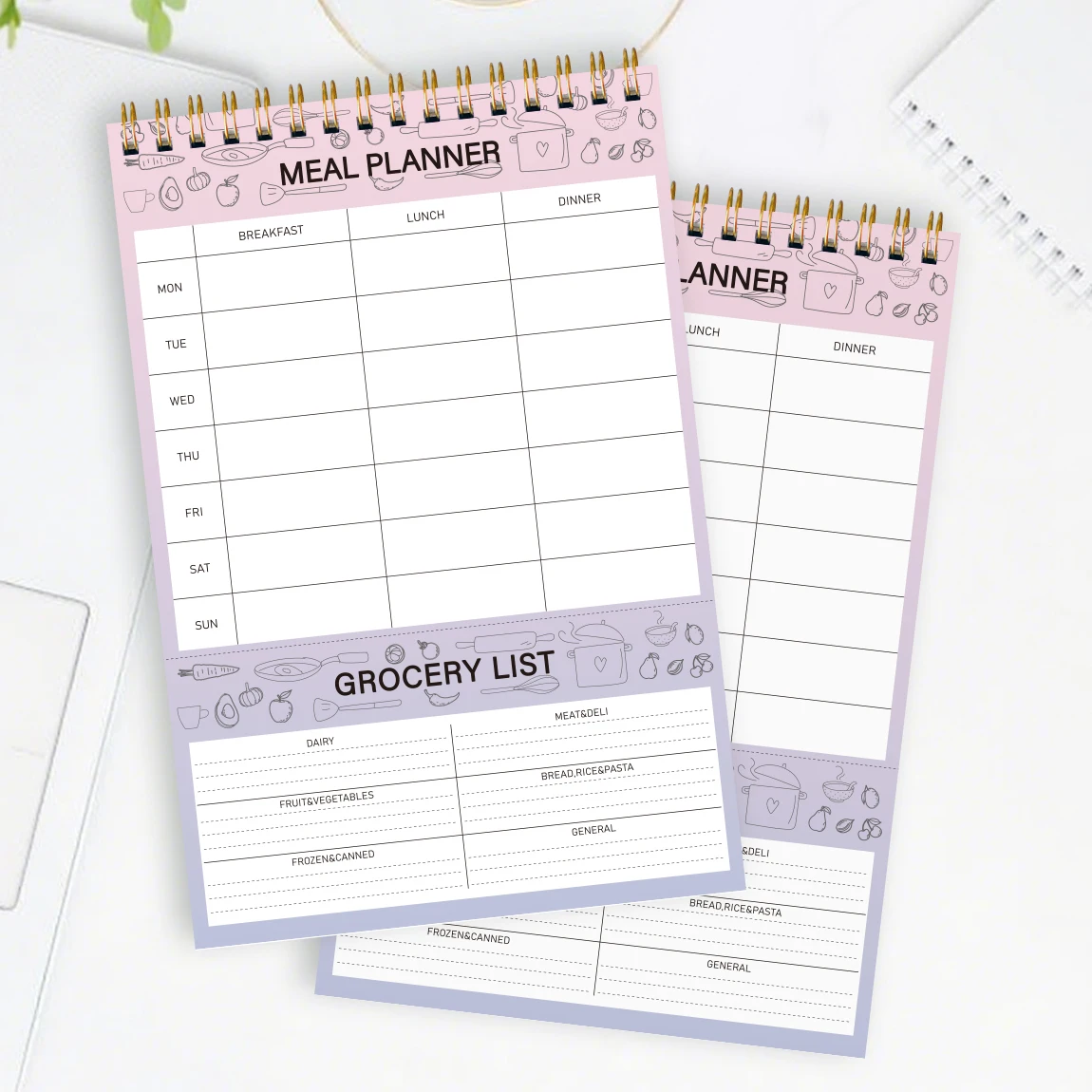 A5 Magnetic Weekly Meal Planner Pad for Fridge with Tear-Off Grocery List – Food Menu Organizer Notepad for Home & Kitchen