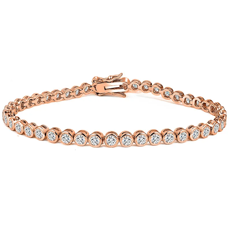 Apexelle Brand Fashion Jewelry Copper Bracelet Inlaid Zircon Tennis Bracelet Bezel Setting Design For Women Fine Jewelry
