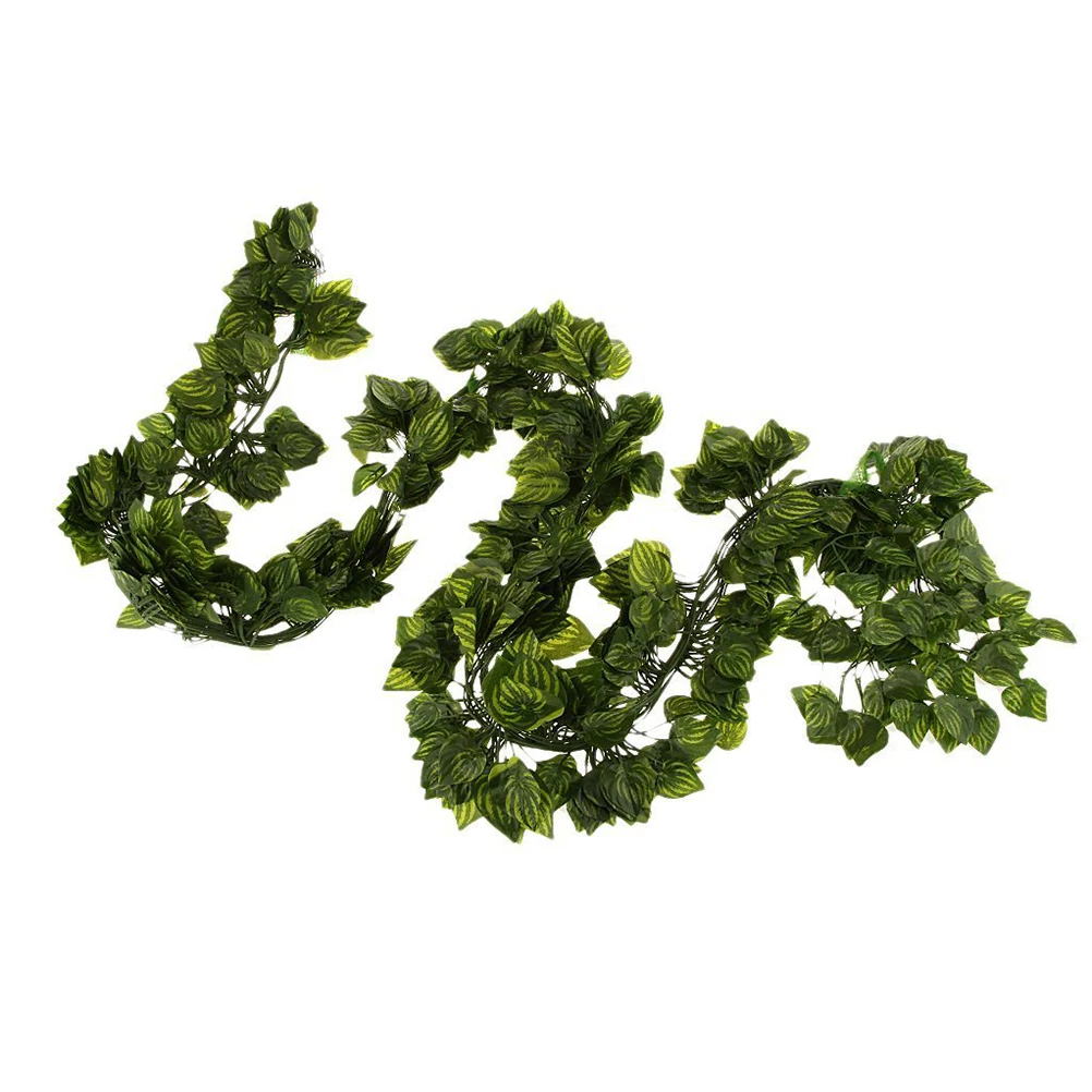 

12Pcs 6.5ft Artificial Watermelon Leaf Hanging Vine Silk Foliage Garland for Home Wedding Garden Office Decor Realistic