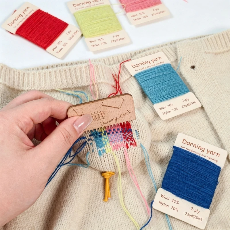 38 Color Darning Yarn Set With Mushroom Mending Tool for Clothing Repair best sale