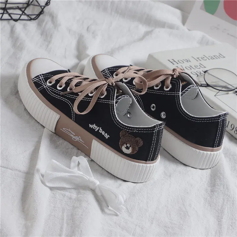 Women's Sneakers Bear Kawaii Shoes Sports Lolita Casual Flat Cute Spring Running Vulcanized Fashion Athletic 2023