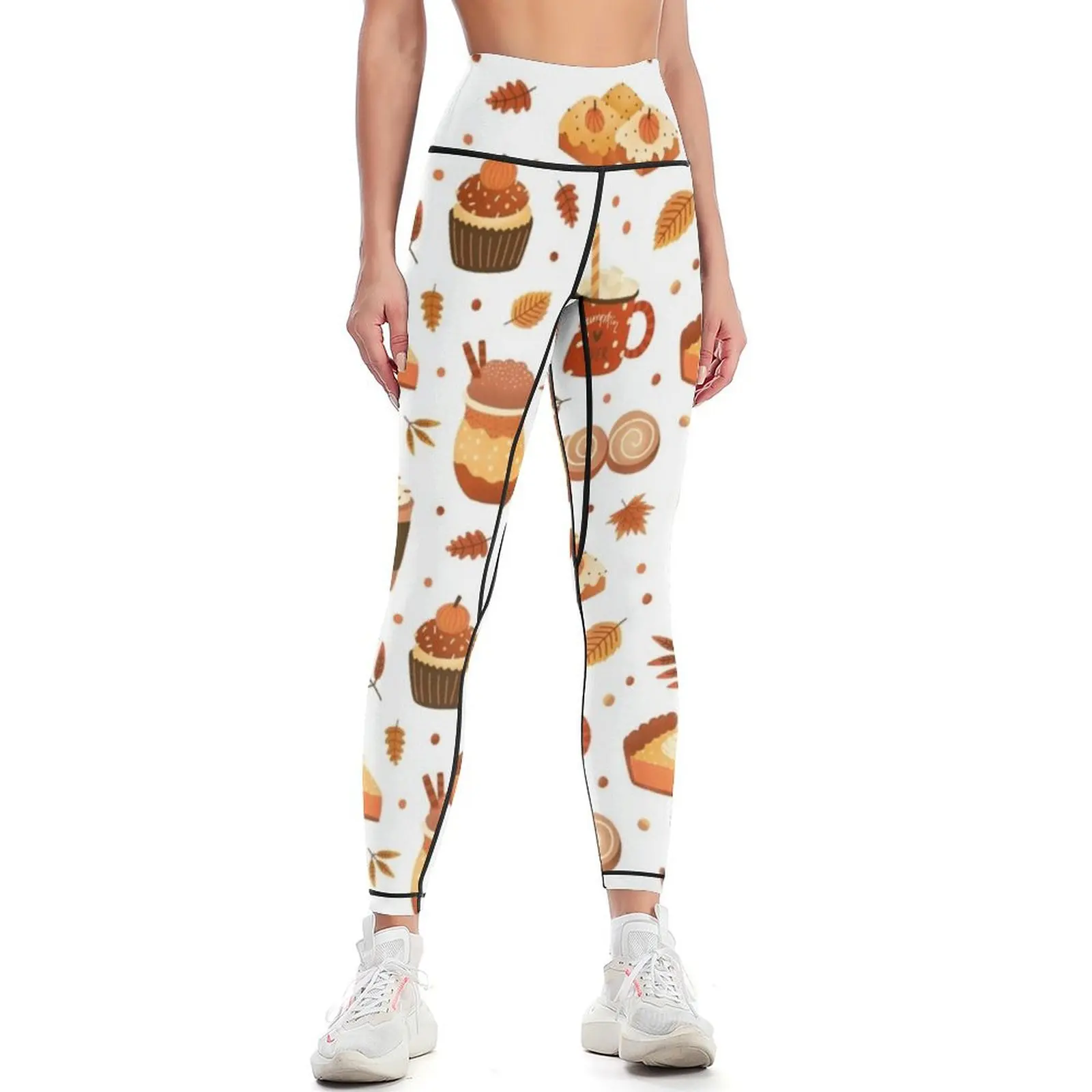 Pumpkin Spice Fall Autumn Pattern Leggings Women's sports Jogger pants sportswear woman gym 2024 Womens Leggings