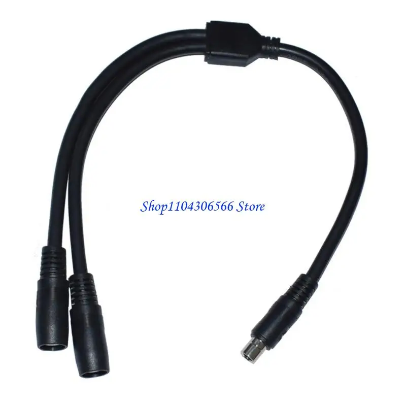 02DD 40cm/15.75inch DC8020 1 Male to Two Female Power Cord Copper Connecting Wire 2-In-1 Charging Cable for Solar Panel