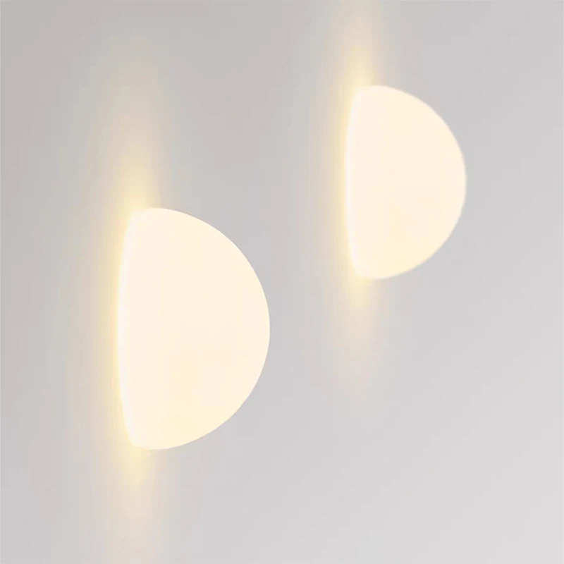 

Milky White Semicircular Glass Wall Lamps Corridor Aisle Lamp Minimalist Modern Living Room Porch Bedroom Bedside Wall Lights