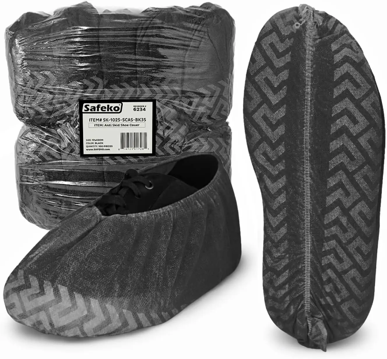 

Disposable Shoe Covers 100 Pack Non Slip Durable Recyclable Boot Protectors One Size Black