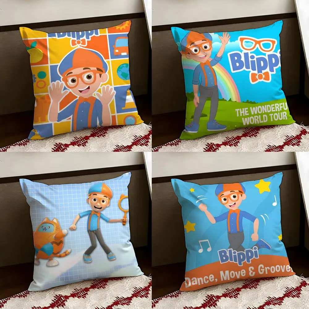 Funda de cojín Anime B-Blippi, funda de almohada reversible, suave y duradera, para el hogar y el coche, uso en múltiples escenas para comodidad diaria