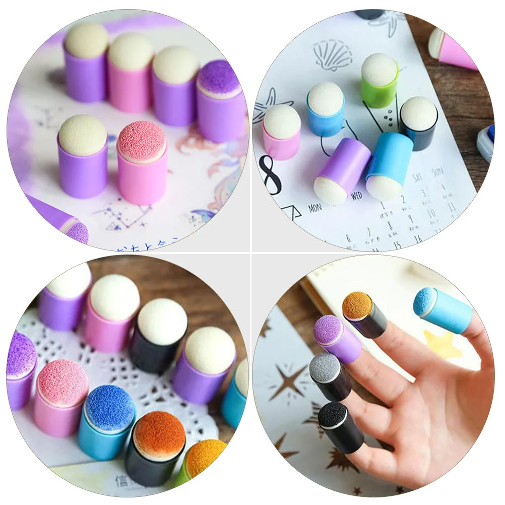 6 Pcs Multifunction Finger Cot Applicator Child Gift Sponges Portable Painting Dauber