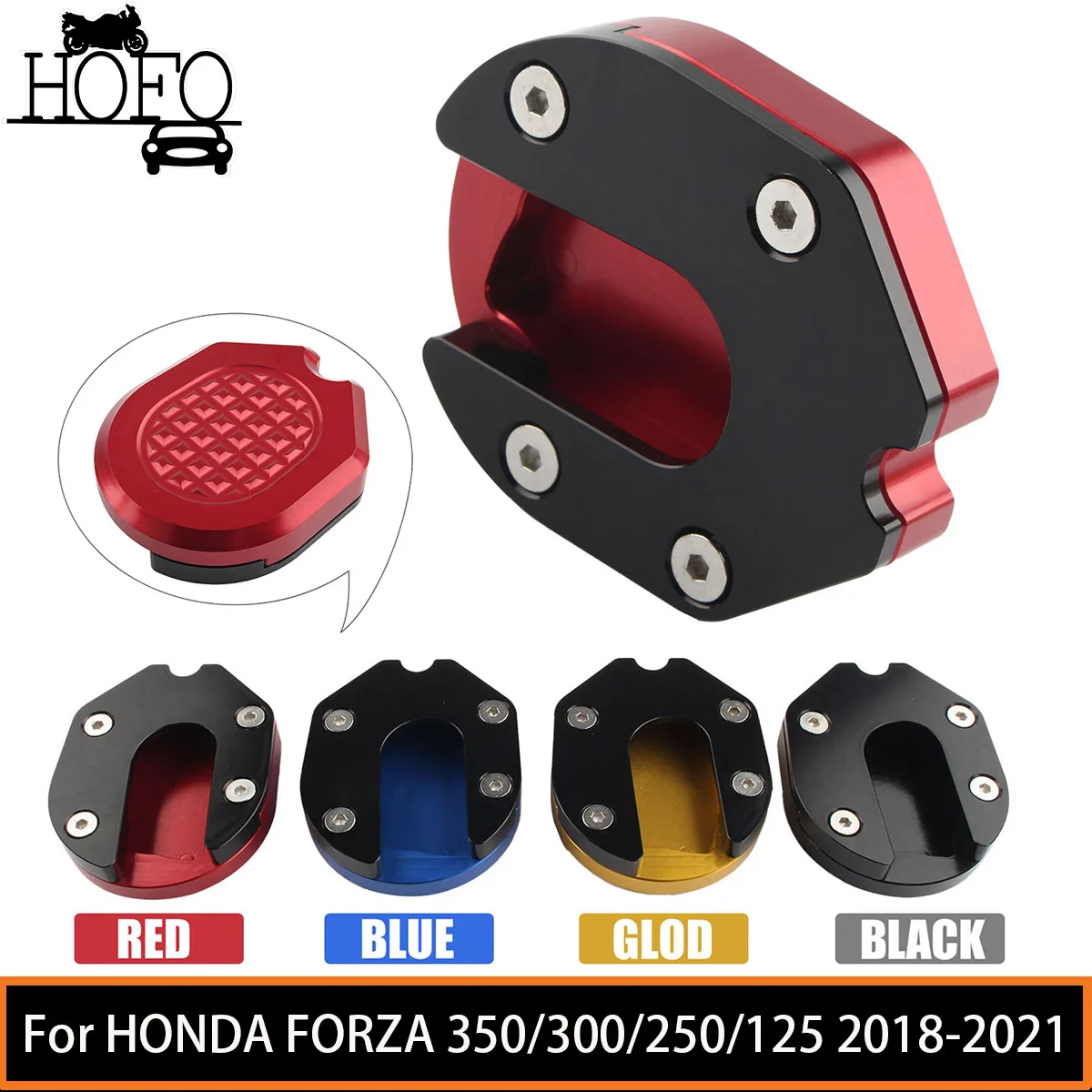 Motorcycle Kickstand Extender Foot Side Stand Extension Pad For HONDA FORZA 350/300/250/125 2018-2021 Tuning Supplies