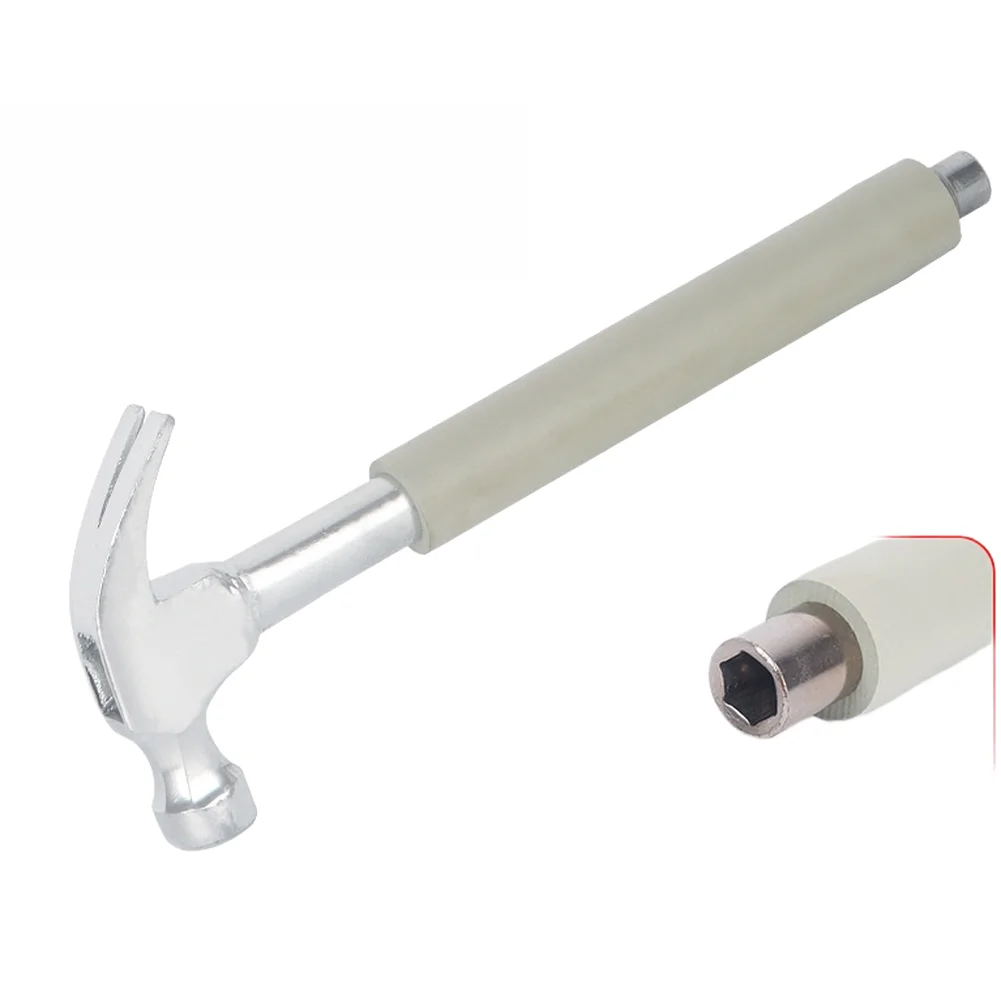 V Claw Sleeve Hammer 12mm 19mm 22mm High Carbon Steel Construction Tool with Anti Slip Handle and Built in Sleeve