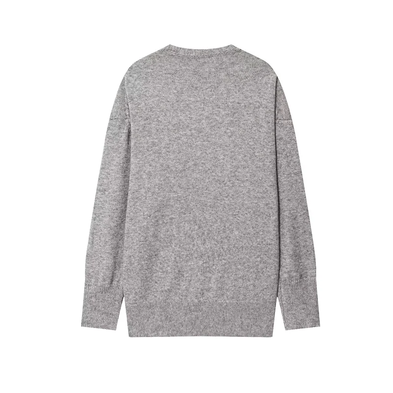 جديد سترة المرأة خريف 2025 موضة مطاطا محبوك فضفاض الخامس الرقبة أنيقة الدافئة الخريف المرأة سترة الشباب البلوز #3