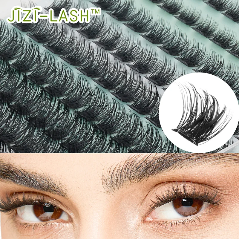 JIZI-LASH 自己粘着クラスターまつげ接着剤不使用 DIY ナチュラル個別まつげエクステンションつけまつげメイクアップアクセサリー
