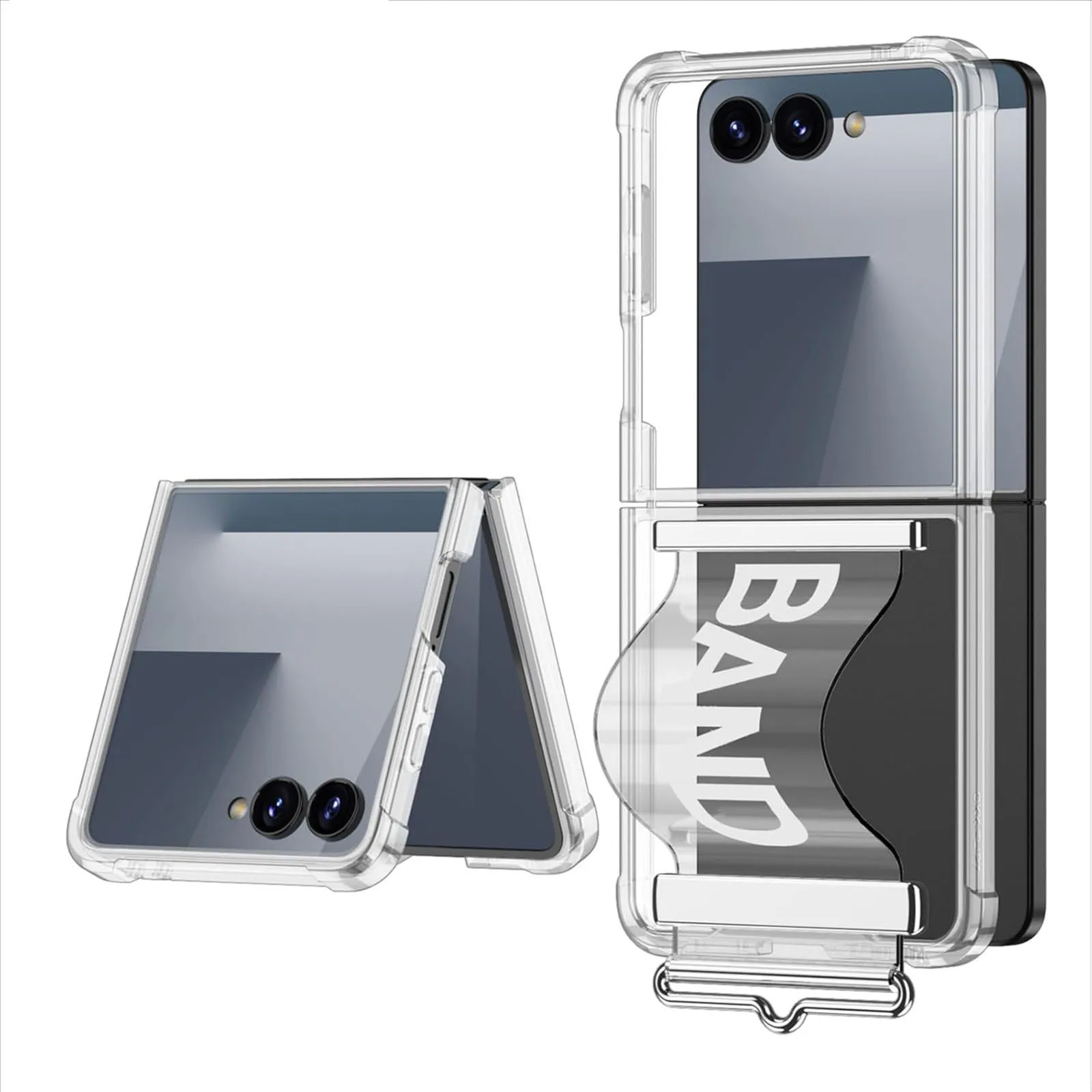 Transparent Case for Samsung Galaxy Z Flip 7 – Lightweight, Slim, Anti-Slip Wristband, Shock Resistant