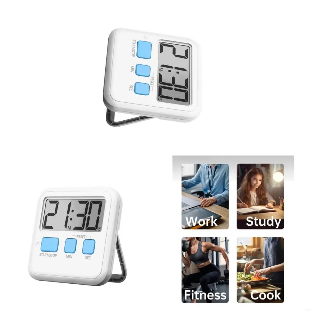 LCD Digital Timer With Loud Alarm And Back Suitable For Kitchen Cooking Study Work And Exercise Daily Use