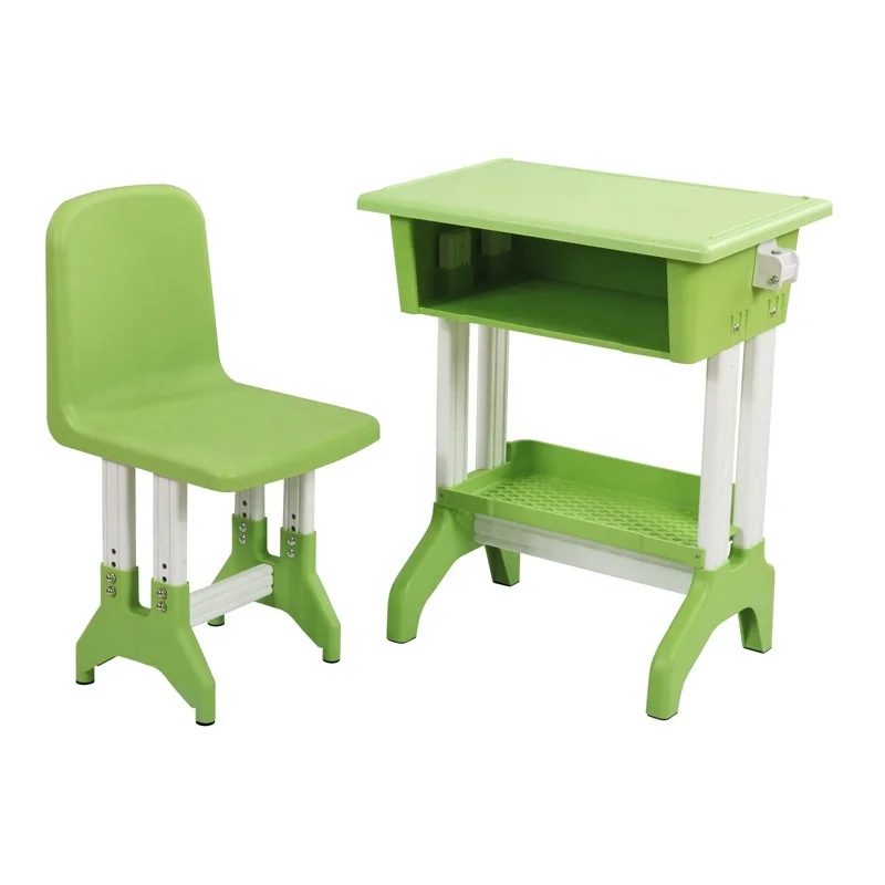 Plastic Home School Furniture Height Adjustable Children Study Table And Chair Set For Kids Student