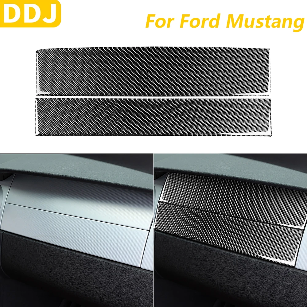 

Для Ford Mustang 2005-2009 настоящее углеродное волокно, второй пилот, ящик для хранения инструментов, панель, накладка, автомобильные аксессуары, декоративная наклейка